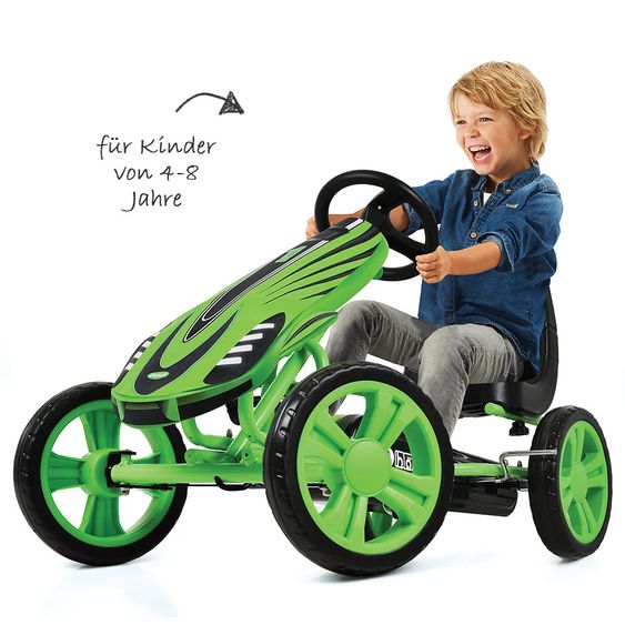 Hauck Toys for Kids Gokart & Tretauto Speedster mit verstellbarem Schalensitz (4-8 Jahre) - Green