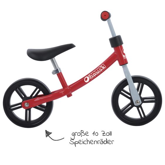 Hauck Toys for Kids Laufrad - Eco Rider mit 10 Zoll Rädern (ab 2 Jahren) - Red