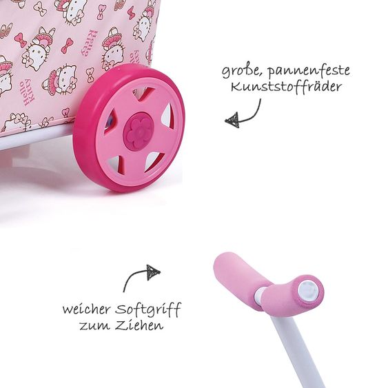 Hauck Toys for Kids Puppen-Bollerwagen Caddy Mini - Hello Kitty - Rosa