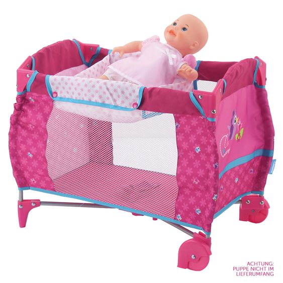 Hauck Toys for Kids Puppen- Reisebett Set inkl. Wickelaufsatz und Transporttasche - Birdie