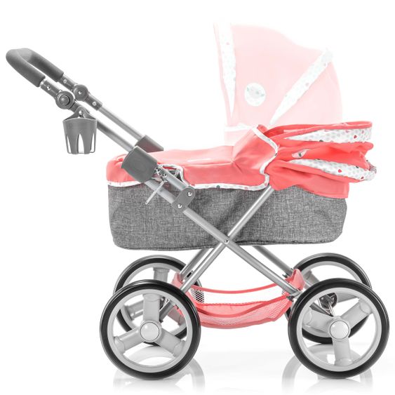 Hauck Toys for Kids Puppenwagen Angie Play'n Go - inkl. Wickeltasche - Red / Melange Grey