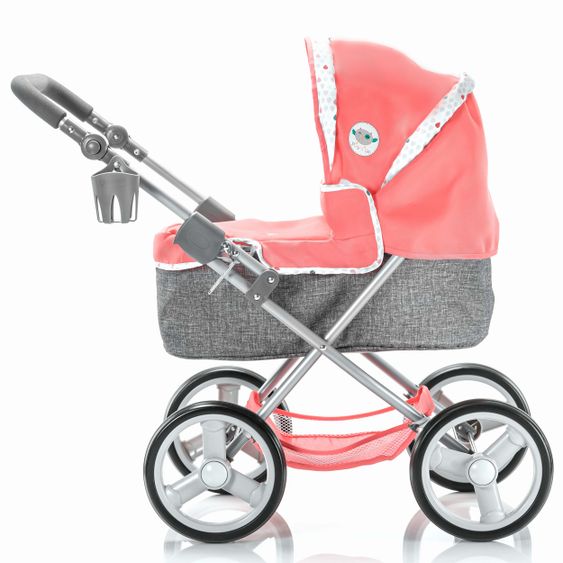 Hauck Toys for Kids Puppenwagen Angie Play'n Go - inkl. Wickeltasche - Red / Melange Grey