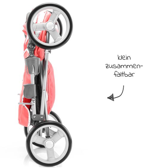 Hauck Toys for Kids Puppenwagen Angie Play'n Go - inkl. Wickeltasche - Red / Melange Grey