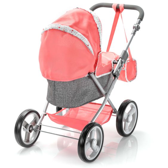 Hauck Toys for Kids Puppenwagen Angie Play'n Go - inkl. Wickeltasche - Red / Melange Grey