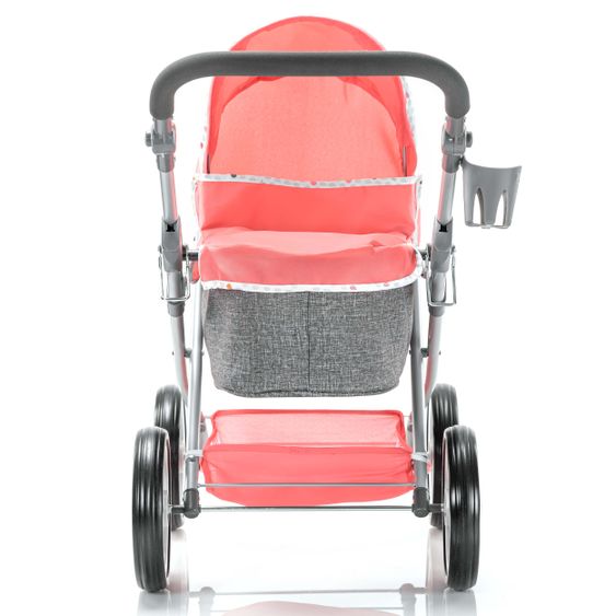 Hauck Toys for Kids Puppenwagen Angie Play'n Go - inkl. Wickeltasche - Red / Melange Grey