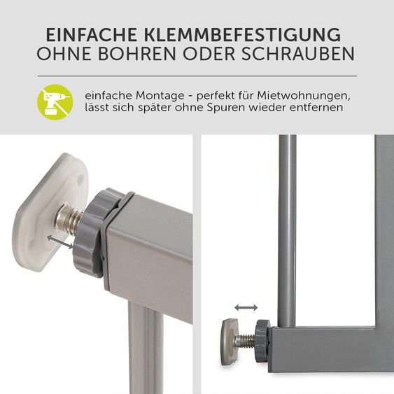 Hauck Stair guard Stop N Safe 2 (96 to 101 cm) incl. 21 cm extension - without drilling - Silver