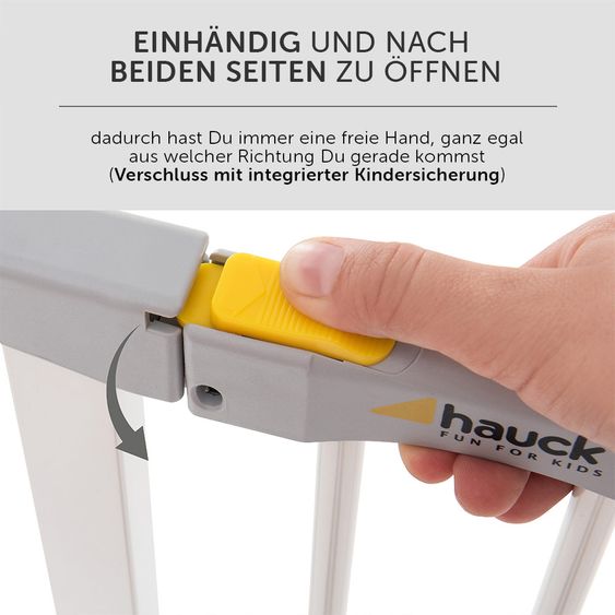 Hauck Türschutzgitter Autoclose N Stop 2 (75 bis 80 cm) selbstschließend, ohne Bohren - White