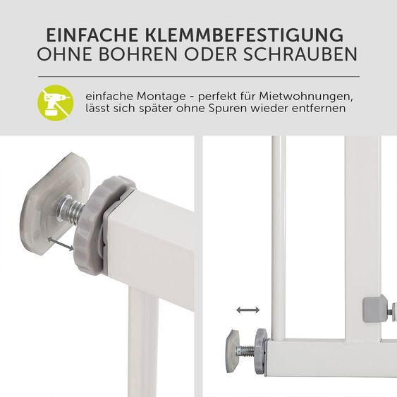 Hauck Türschutzgitter Autoclose N Stop 2 (75 bis 80 cm) selbstschließend, ohne Bohren - White