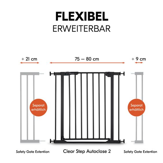 Hauck Clear Step Autoclose 2 door safety gate - Black