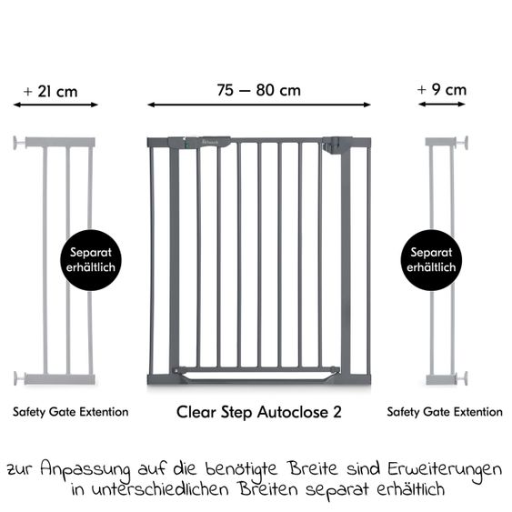 Hauck Door guard Clear Step Autoclose 2 - Dark Grey