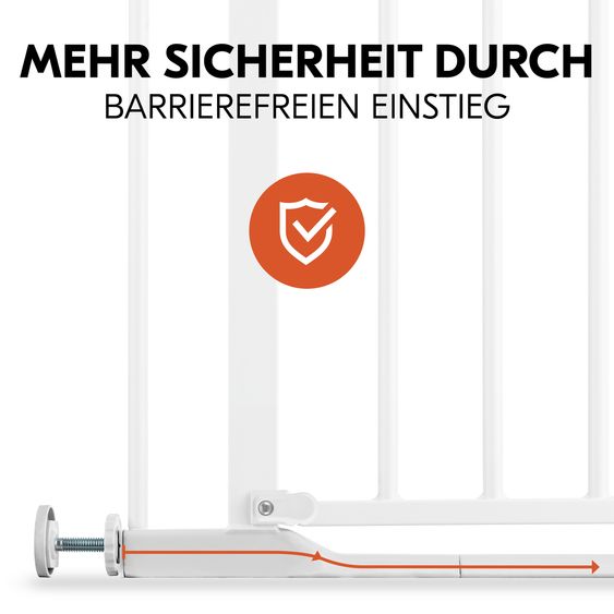 Hauck Türschutzgitter Clear Step Autoclose 2 + Türstopper 3er Pack - White