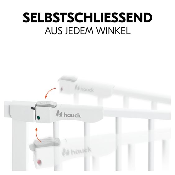 Hauck Türschutzgitter Clear Step Autoclose 2 + Türstopper 3er Pack - White