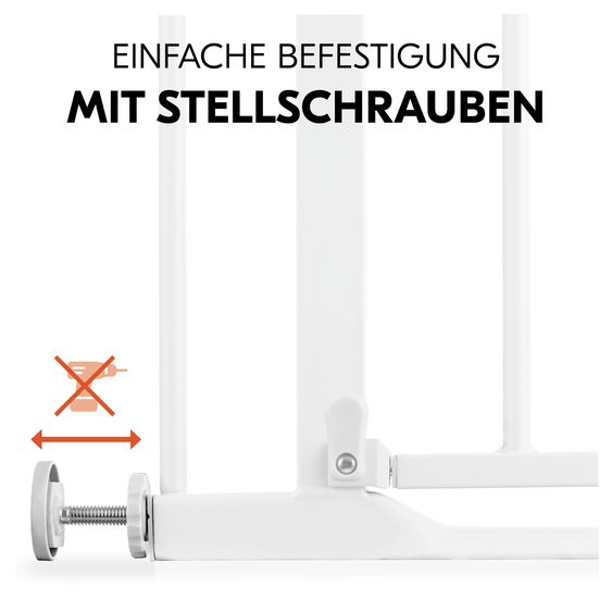 Hauck Türschutzgitter Clear Step Autoclose 2 + Türstopper 3er Pack - White