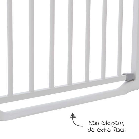 Hauck Door guard Clear Step Gate (75-80 cm) without drilling and low threshold - White