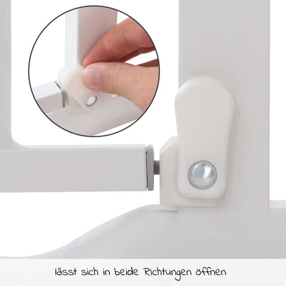 Hauck Door guard Clear Step Gate (75-80 cm) without drilling and low threshold - White