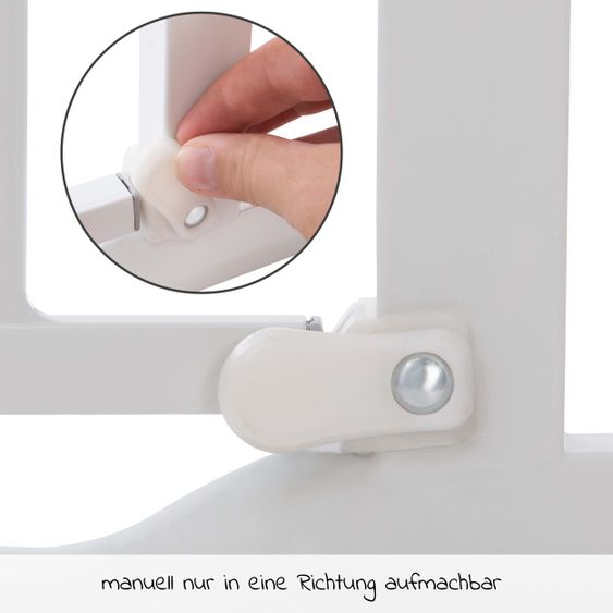Hauck Door guard Clear Step Gate (75-80 cm) without drilling and low threshold - White