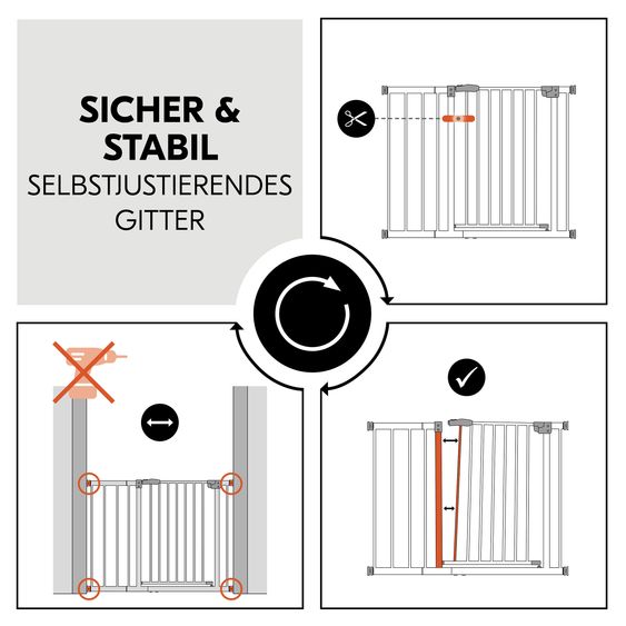 Hauck Door safety gate incl. extension Clear Step Autoclose 2 Set + 21 cm - White