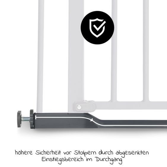 Hauck Door guard incl. extension Clear Step Autoclose 2 Set + 9 cm - Dark Grey