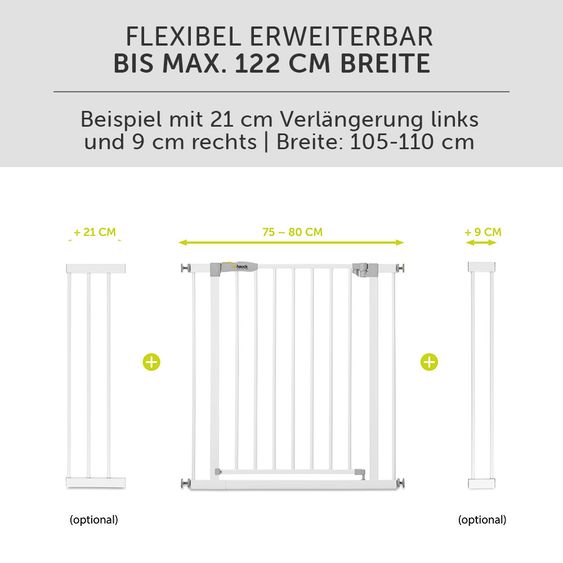Hauck Türschutzgitter Stop N Safe 2 (75 bis 80 cm) ohne Bohren - White