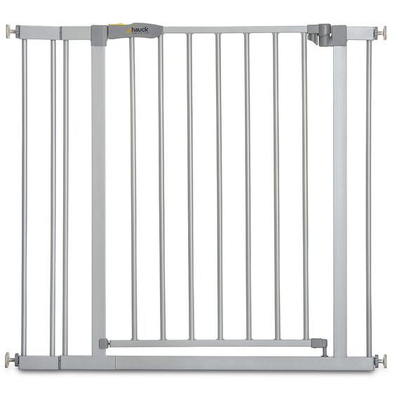 Hauck Türschutzgitter Stop N Safe 2 (84 bis 89 cm) inkl. 9cm Verlängerung - ohne Bohren - Silver