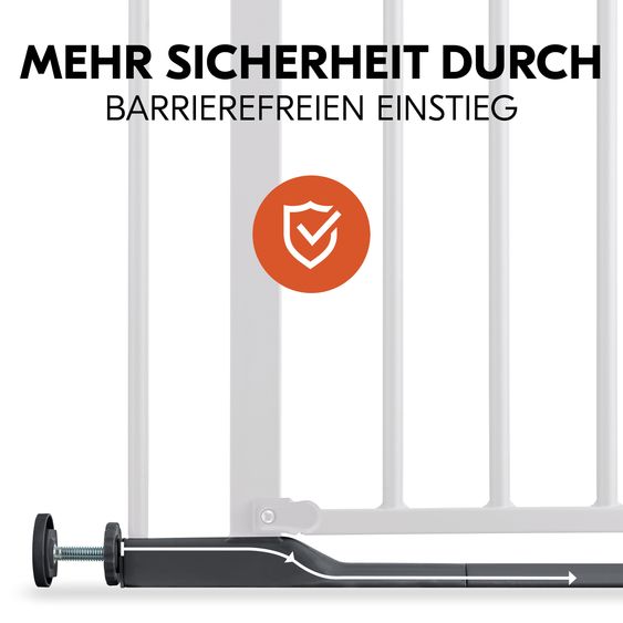 Hauck Türschutzgitter / Treppenschutzgitter Clear Step 2 + Türstopper 3er Pack - Dark Grey