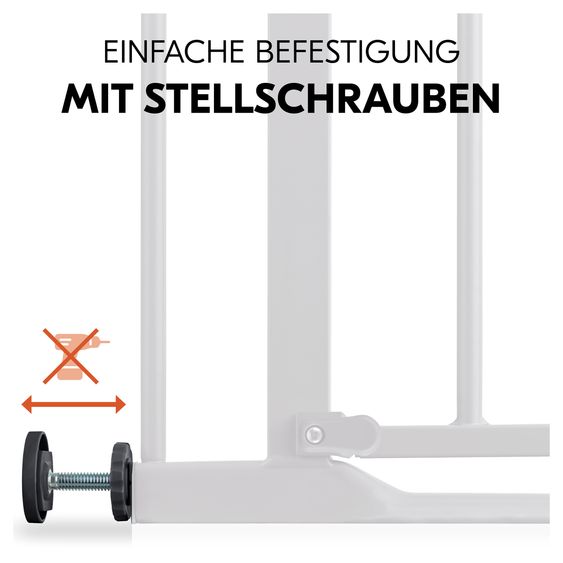 Hauck Türschutzgitter / Treppenschutzgitter Clear Step 2 + Türstopper 3er Pack - Dark Grey
