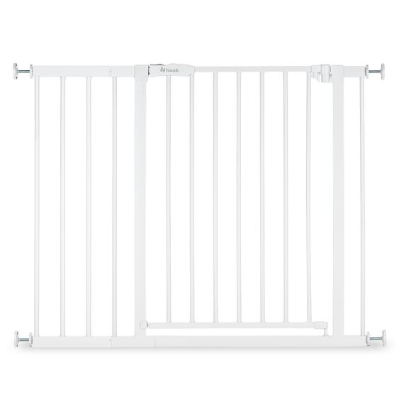 Hauck Door safety gate / stair gate Open N Stop 2 (75-80 cm) incl. 21 cm extension - White - White