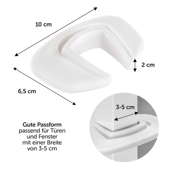 Hauck Door safety gate / stair gate Open N Stop 2 incl. 9 cm extension + door stopper 3-pack - White