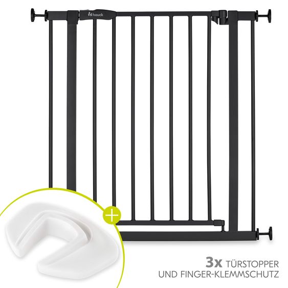 Hauck Cancello di sicurezza per porte / cancello per scale Open N Stop 2 + Fermaporta 3 pz - Nero