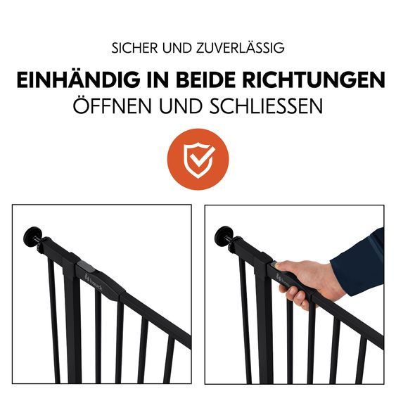 Hauck Cancello di sicurezza per porte / cancello per scale Open N Stop 2 + Fermaporta 3 pz - Nero