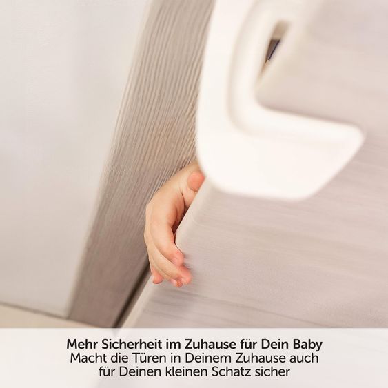 Hauck Türschutzgitter / Treppenschutzgitter Open N Stop 2 + Türstopper 3er Pack - Dark Grey