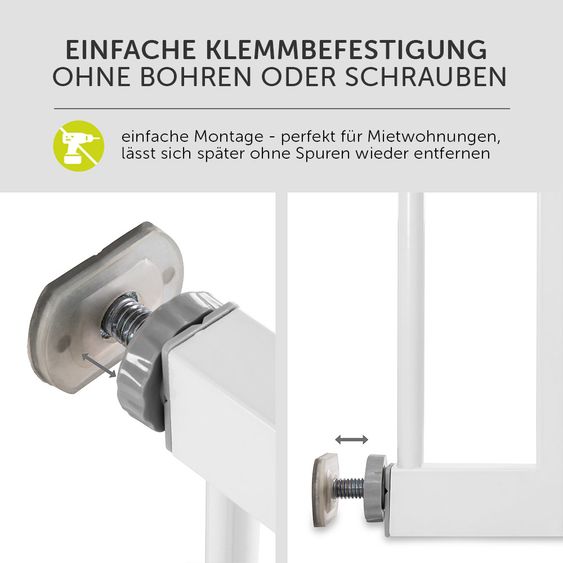 Hauck Cancelletto di sicurezza per porta / cancelletto per scale Open N Stop KD (75-80 cm) senza foratura - Bianco