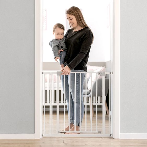 Hauck Cancelletto di sicurezza per porta / cancelletto per scale Open N Stop KD (75-80 cm) senza foratura - Bianco