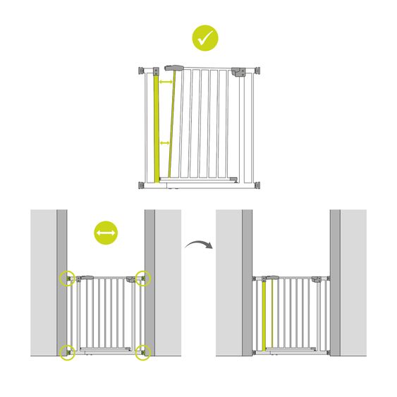 Hauck Door Guard / Stair Gate Woodlock 2 (75-80 cm) incl. 21 cm extension - Silver