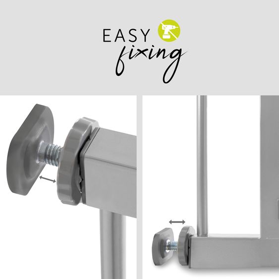 Hauck Door Guard / Stair Gate Woodlock 2 (75-80 cm) incl. 21 cm extension - Silver