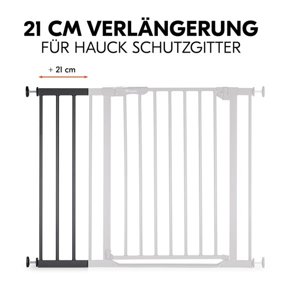 Hauck Türschutzgitter Verlängerung Safety Gate Extension 21 cm - passend für Hauck Schutzgitter - Black