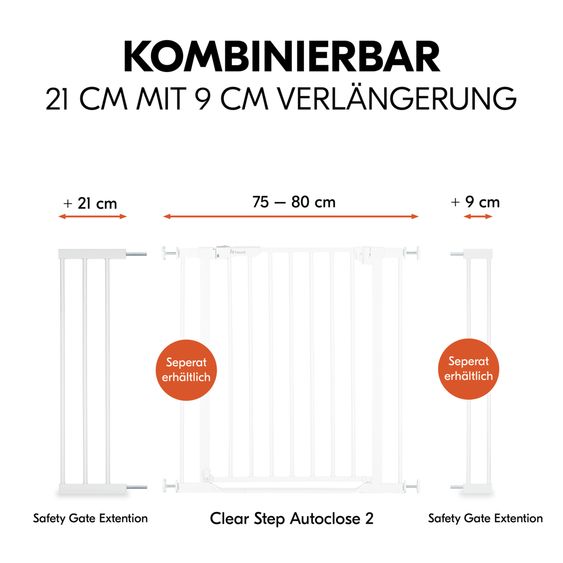 Hauck Safety gate extension Safety Gate Extension 21 cm - suitable for Hauck safety gate - White