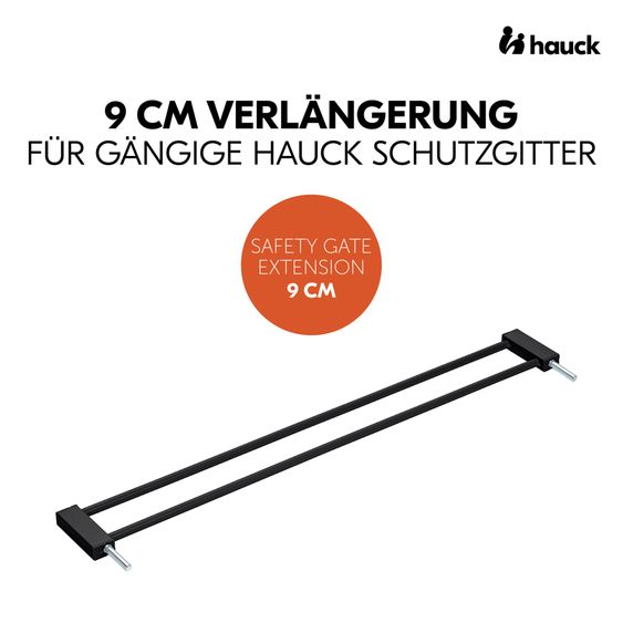 Hauck Türschutzgitter Verlängerung Safety Gate Extension 9 cm - passend für Hauck Schutzgitter - Black