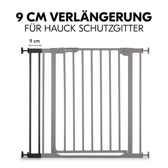 Hauck Türschutzgitter Verlängerung Safety Gate Extension 9 cm - passend für Hauck Schutzgitter - Black