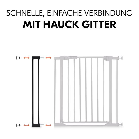 Hauck Türschutzgitter Verlängerung Safety Gate Extension 9 cm - passend für Hauck Schutzgitter - Black