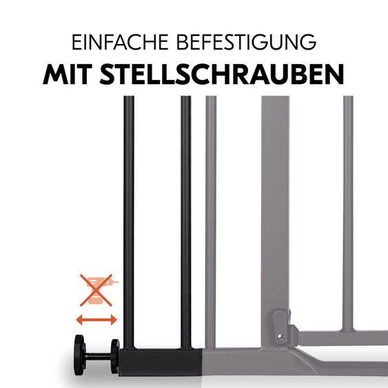 Hauck Türschutzgitter Verlängerung Safety Gate Extension 9 cm - passend für Hauck Schutzgitter - Black