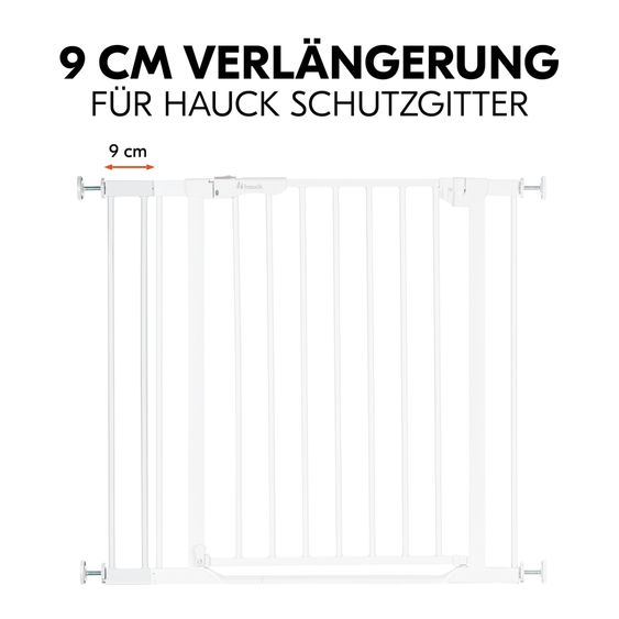 Hauck Türschutzgitter Verlängerung Safety Gate Extension 9 cm - passend für Hauck Schutzgitter - White