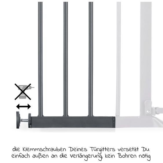 Hauck Türschutzgitter Verlängerung Safety Gate Extensions 21 cm - Dark Grey