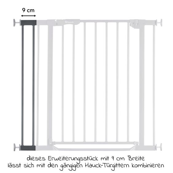 Hauck Estensioni per cancelli di sicurezza 9 cm - Grigio scuro