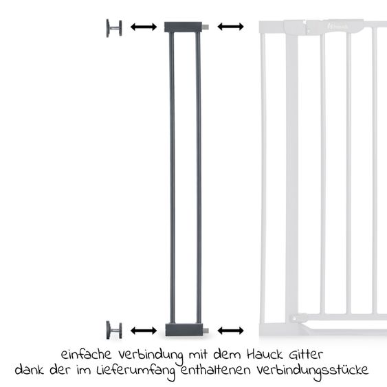 Hauck Estensioni per cancelli di sicurezza 9 cm - Grigio scuro