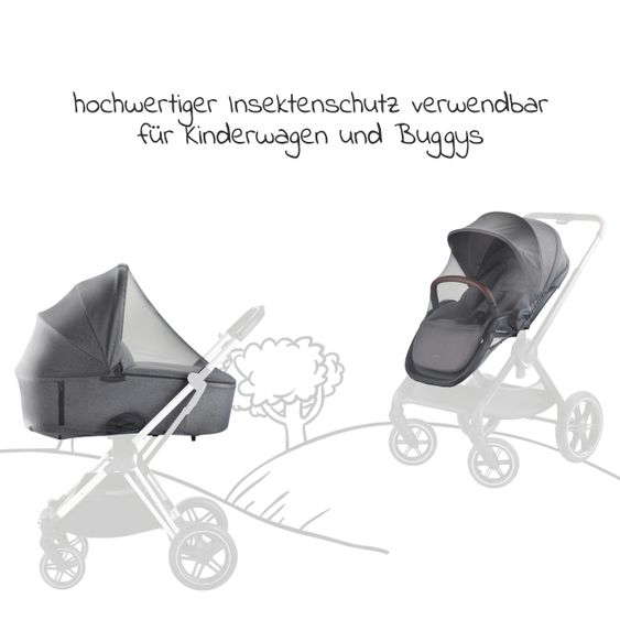 Hauck Universal Insektenschutz / Moskitonetz für Kinderwagen und Buggy - Grey