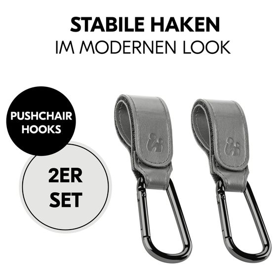 Hauck Universal Kinderwagen Haken für Tragetaschen / Wickeltaschen - Grey