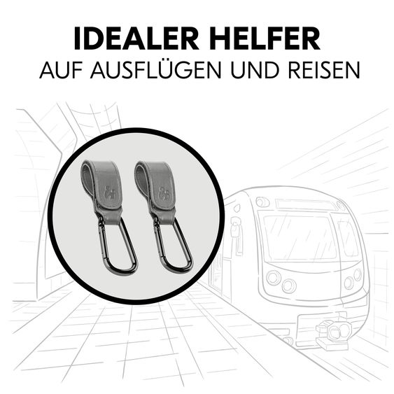 Hauck Universal Kinderwagen Haken für Tragetaschen / Wickeltaschen - Grey