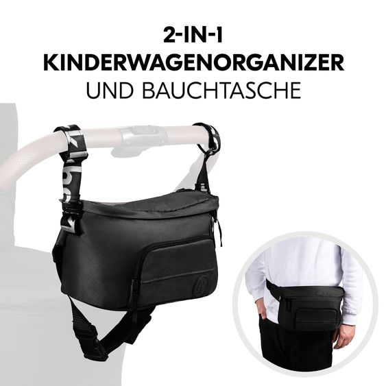 Hauck Universal Kinderwagen Organizer und Bauchtasche - Pushchair Hip Bag - Black