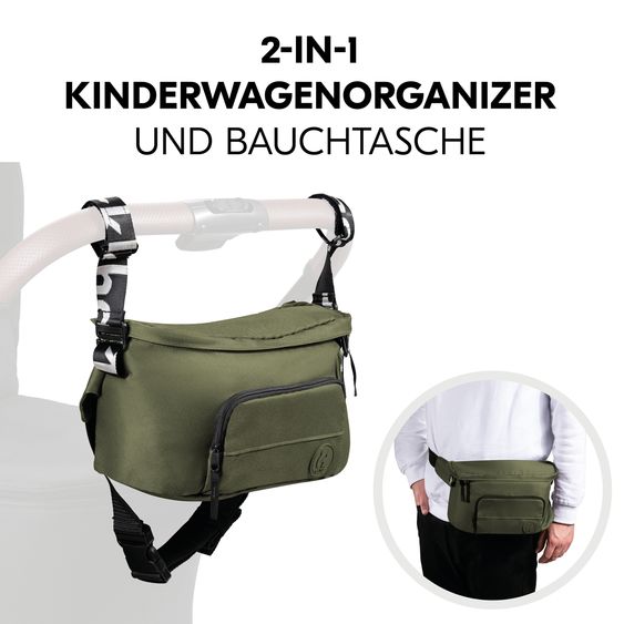 Hauck Universal Kinderwagen Organizer und Bauchtasche - Pushchair Hip Bag - Olive